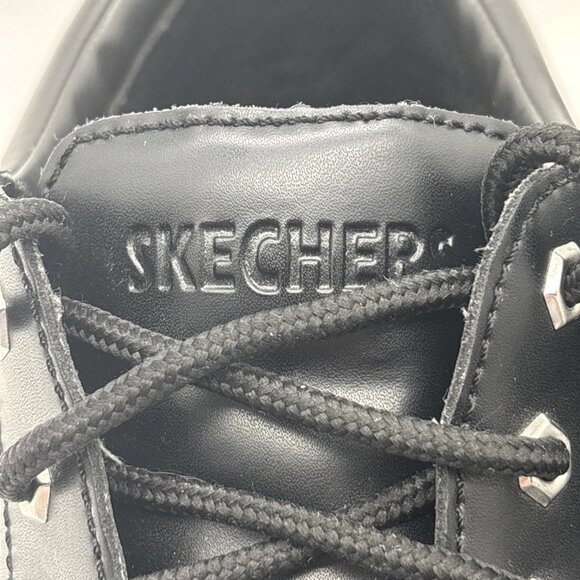 Skechers Alley Cat Leather Oxford Comfort Shoes Mens Size 10.5 US Black SN7111EW - Picture 13 of 15